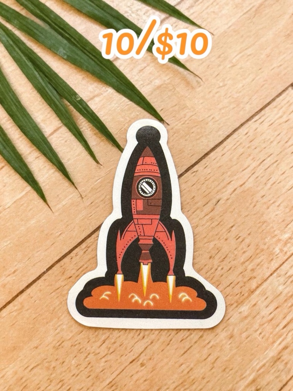 Retro Rocket Ship Sticker – Vintage Space Launch Vinyl Decal | Classic Space